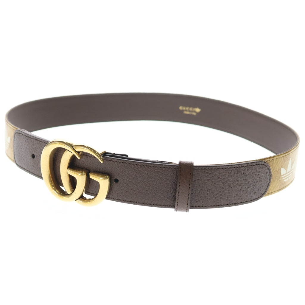 GUCCI(グッチ) ×adidas アディダス GGロゴバックル トレフォイル ベルト ブラウン 406831 480199