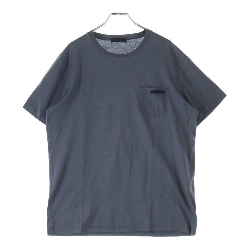 PRADA(プラダ) クルーネック ロゴポケット 半袖Tシャツ ショートスリーブカットソー グレー UJN006 R131 1GAW