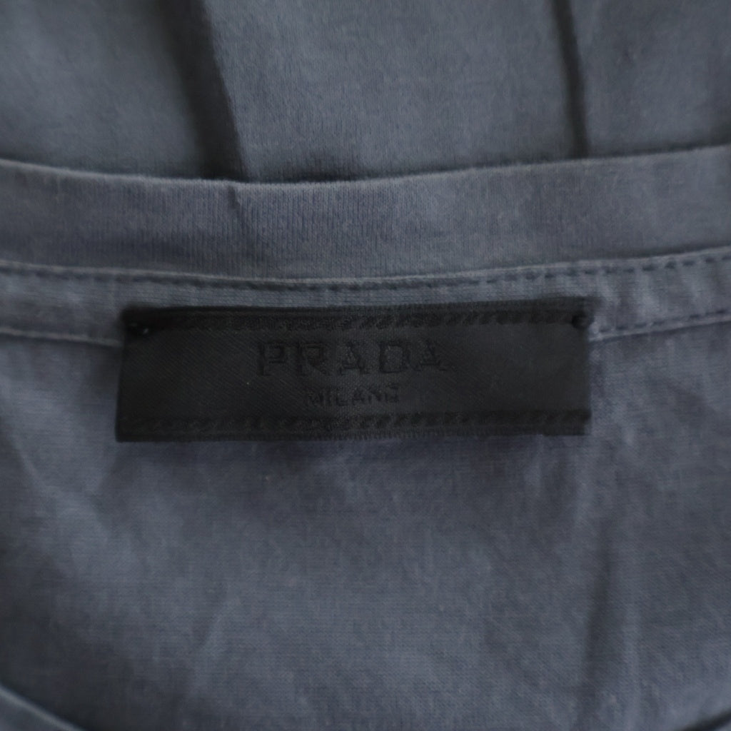 PRADA(プラダ) クルーネック ロゴポケット 半袖Tシャツ ショートスリーブカットソー グレー UJN006 R131 1GAW