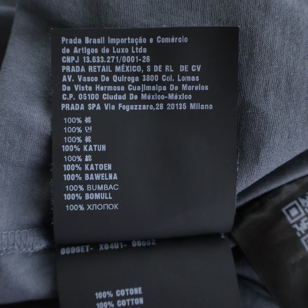 PRADA(プラダ) クルーネック ロゴポケット 半袖Tシャツ ショートスリーブカットソー グレー UJN006 R131 1GAW
