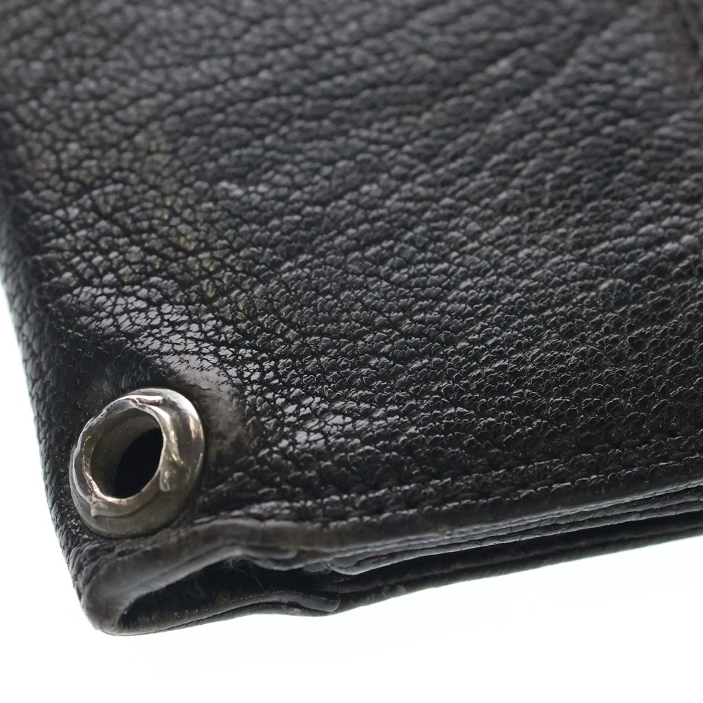 CHROME HEARTS(クロムハーツ) CARD CASE グロメット付き レザーカードケース ブラック/ネイビー