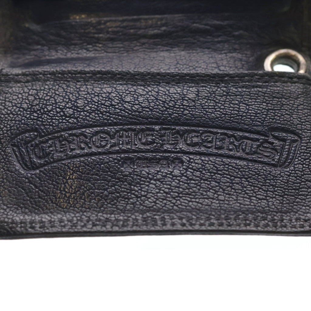CHROME HEARTS(クロムハーツ) CARD CASE グロメット付き レザーカードケース ブラック/ネイビー