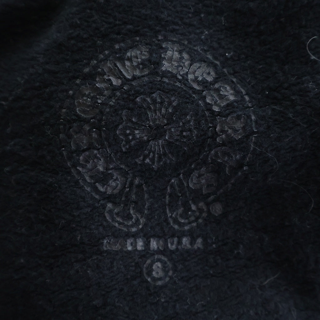 CHROME HEARTS(クロムハーツ) SWTSHRT PLVR 袖フローラルバックホースシュープリントプルオーバーパーカー フーディー ブラック