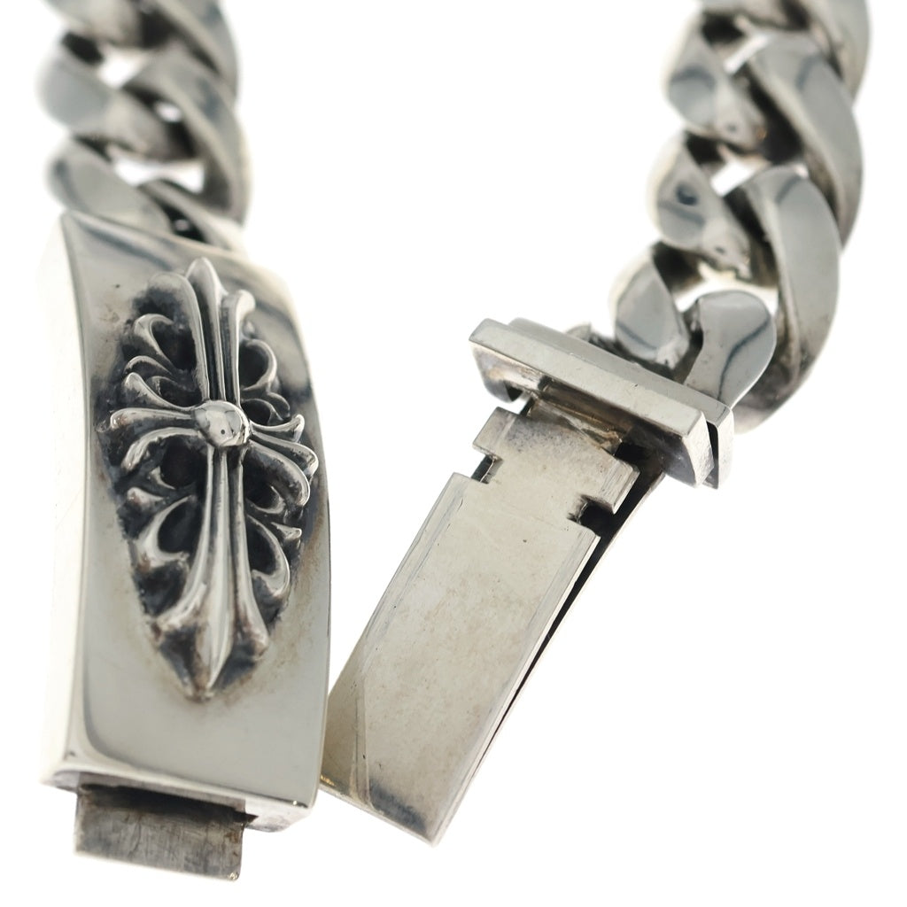 CHROME HEARTS(クロムハーツ) ID FLORAL CRS フローラルクロスIDクラシックリンク ブレスレット 13LINK シルバー BCA164