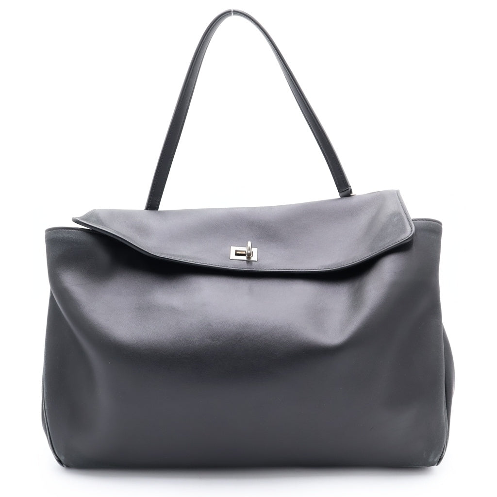 BALENCIAGA(バレンシアガ) Rodeo ラージ チャーム付き レザー ハンドバッグ ブラック 251342F046003 レディース