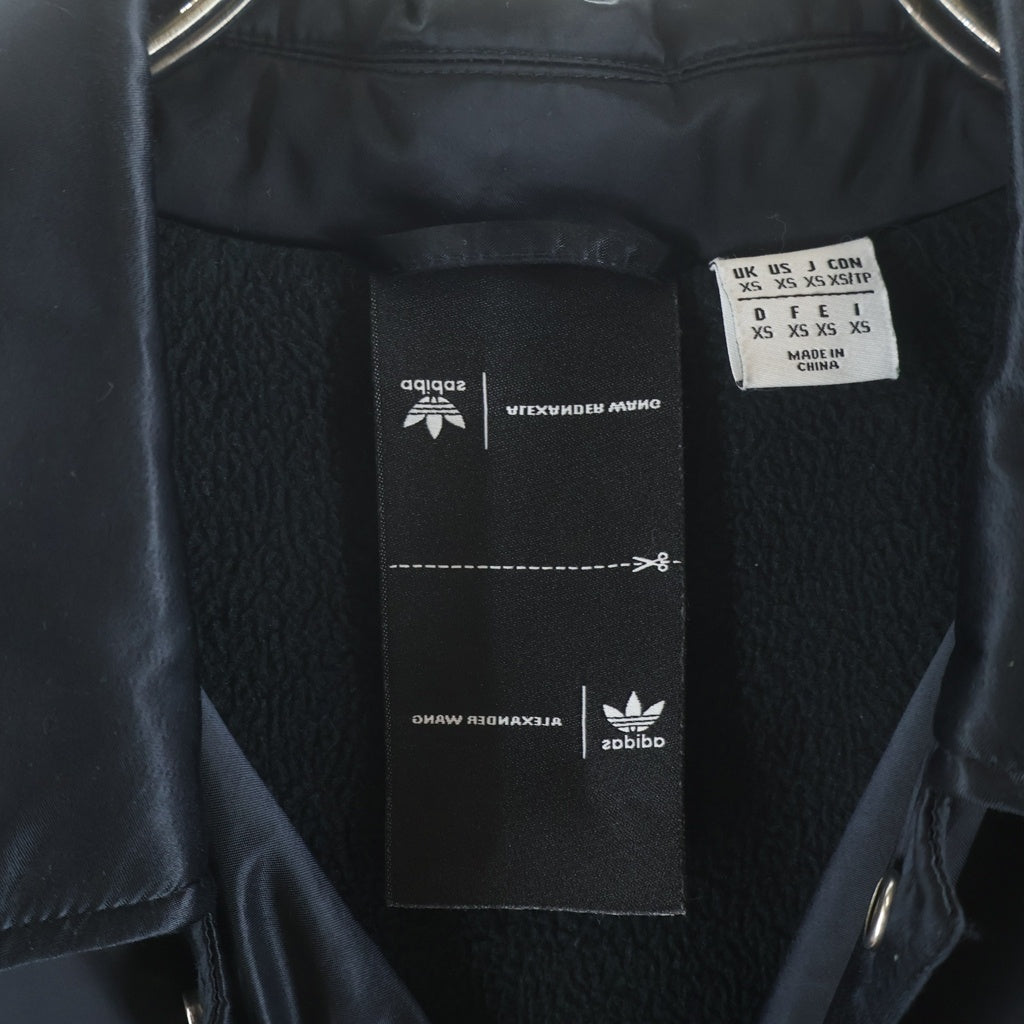 ALEXANDER WANG(アレキサンダーワン) ×adidas アディダス フロント刺繍 バックプリント ナイロンジャケット ブラック CV5254