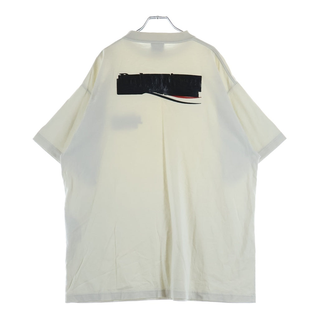 BALENCIAGA(バレンシアガ) Logo Embroidery Taped T-Shirt 712398 TNVG1 テープキャンペーンロゴ 半袖Tシャツ ホワイト