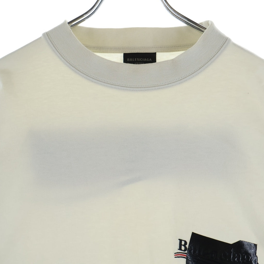 BALENCIAGA(バレンシアガ) Logo Embroidery Taped T-Shirt 712398 TNVG1 テープキャンペーンロゴ 半袖Tシャツ ホワイト
