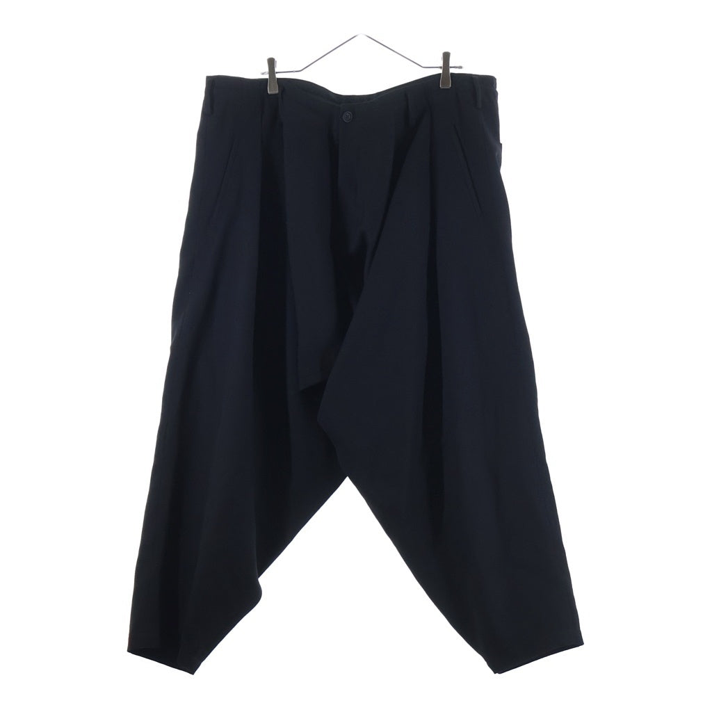 Yohji Yamamoto POUR HOMME(ヨウジヤマモト プールオム) ARMY GABARDINE Y-DRAPED PANTS ウール ドレープ サルエルパンツ ブラック HJ-P21-120