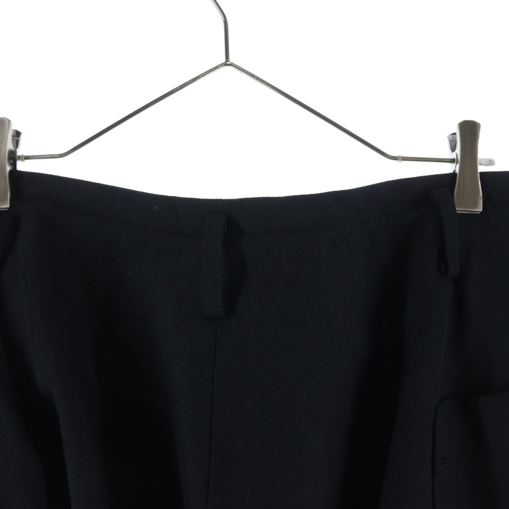 Yohji Yamamoto POUR HOMME(ヨウジヤマモト プールオム) ARMY GABARDINE Y-DRAPED PANTS ウール ドレープ サルエルパンツ ブラック HJ-P21-120
