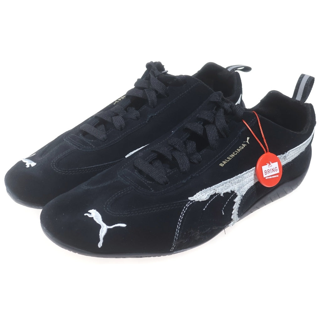 BALENCIAGA(バレンシアガ) ×puma speedcat 406519-02 プーマ スピードキャット デストロイ加工 スエード ローカットスニーカー ブラック