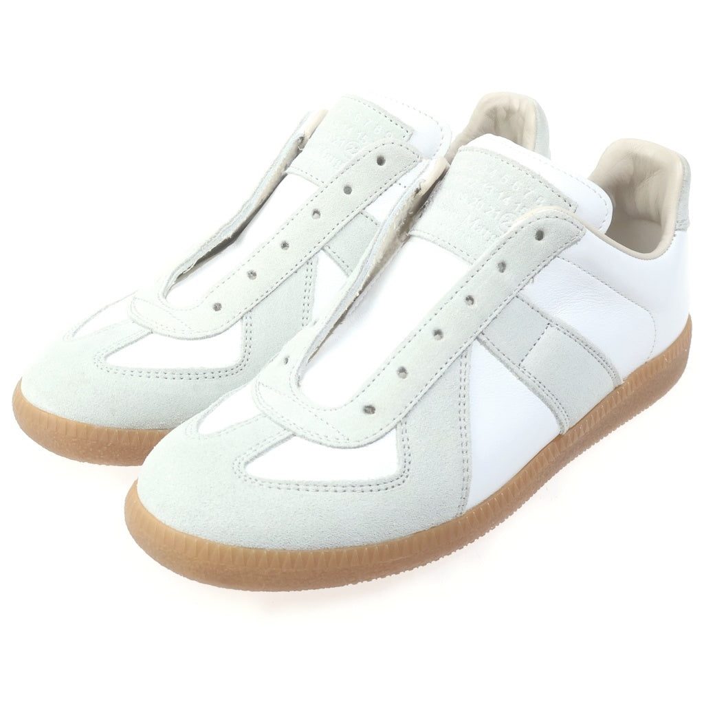 Maison Margiela(メゾンマルジェラ) REPRICA レプリカ ジャーマントレーナー レザーローカットスニーカー ホワイト レディース