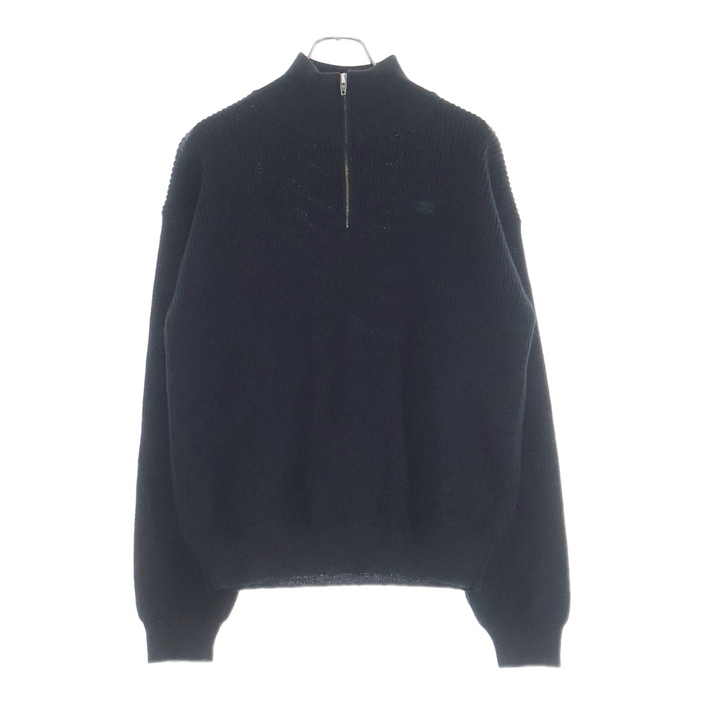 CELINE(セリーヌ) 25SS トリオンフ ハーフジップ ニット 長袖 ハイネック セーター ブラック RY02Q0ZP2