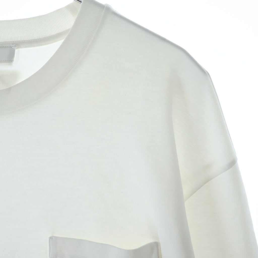 PRADA(プラダ) 21AW 胸ポケット L/S TEE 長袖 クルーネック カットソー ロンT ホワイト UJL23A S221