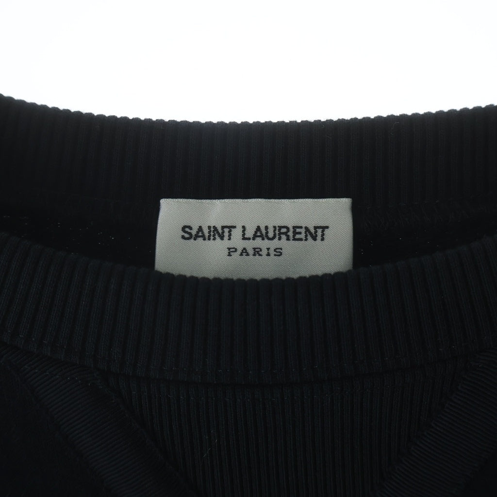 SAINT LAURENT サンローラン ロゴ ビーズ スウェット ブラック SAINT LAURENT PARIS(サンローランパリ) 22AW 前V ラグラン スウェット