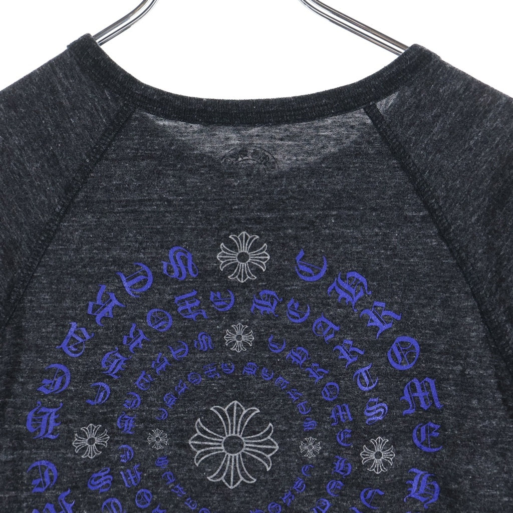 CHROME HEARTS(クロムハーツ) CHプラス バックサークルロゴプリント ヘンリーネック 7分丈 Tシャツ カットソー グレー