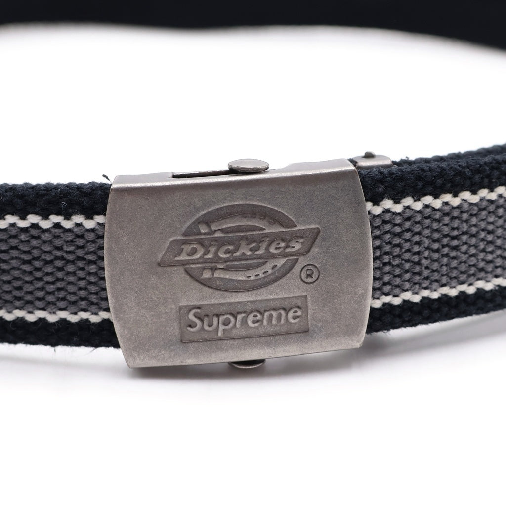 SUPREME(シュプリーム) ×Dickies ディッキーズ ストライプ ウェビング ベルト ブラック/グレー