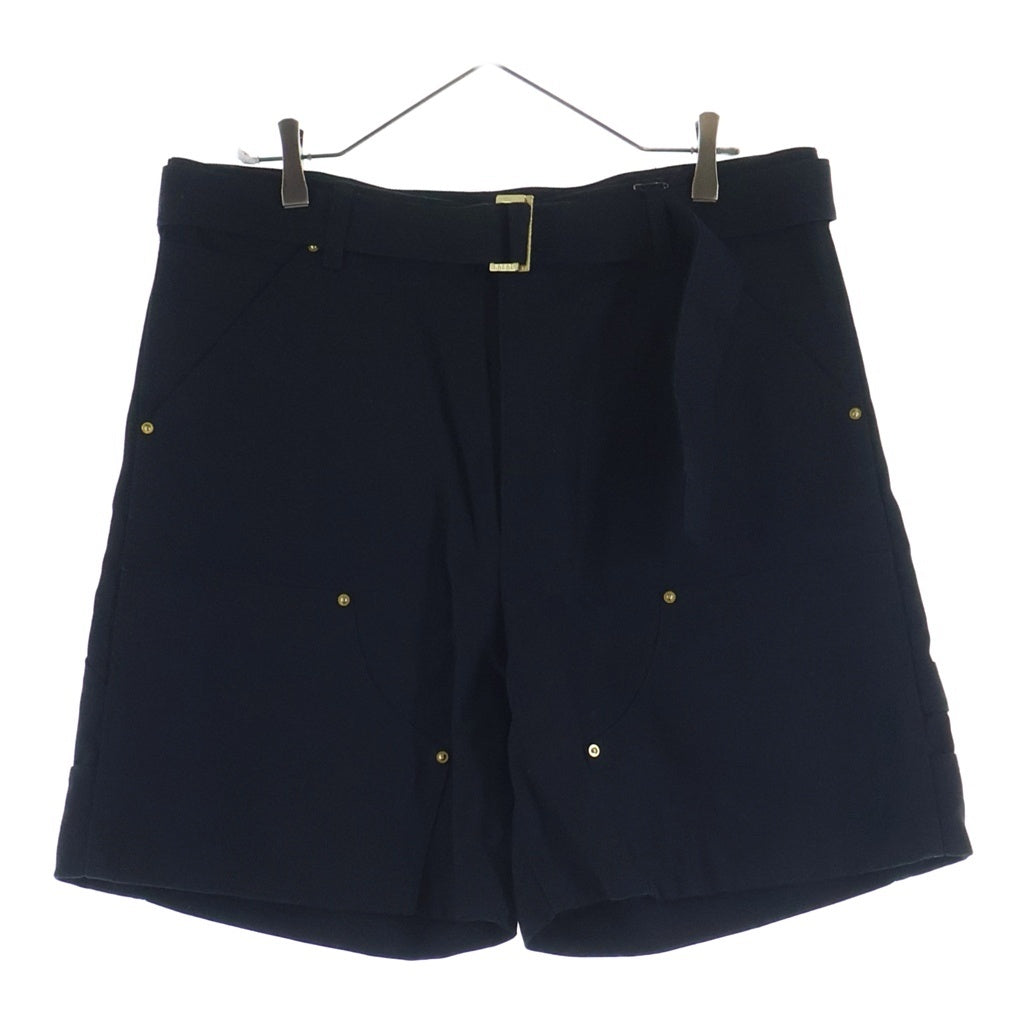 Sacai(サカイ) 24SS ×Carhartt WIP Shorts カーハート ダックダブルニーショーツ ブラック ショートパンツ 24-03392M