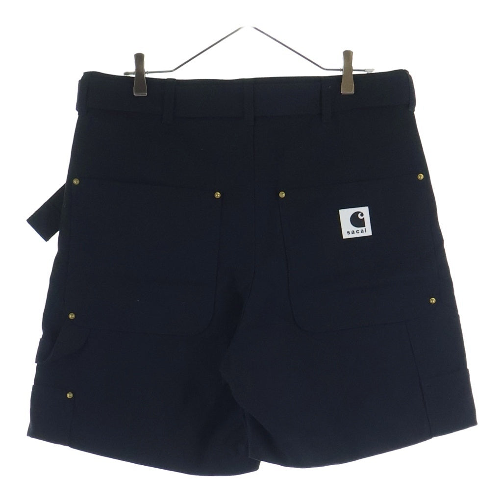 Sacai(サカイ) 24SS ×Carhartt WIP Shorts カーハート ダックダブルニーショーツ ブラック ショートパンツ 24-03392M