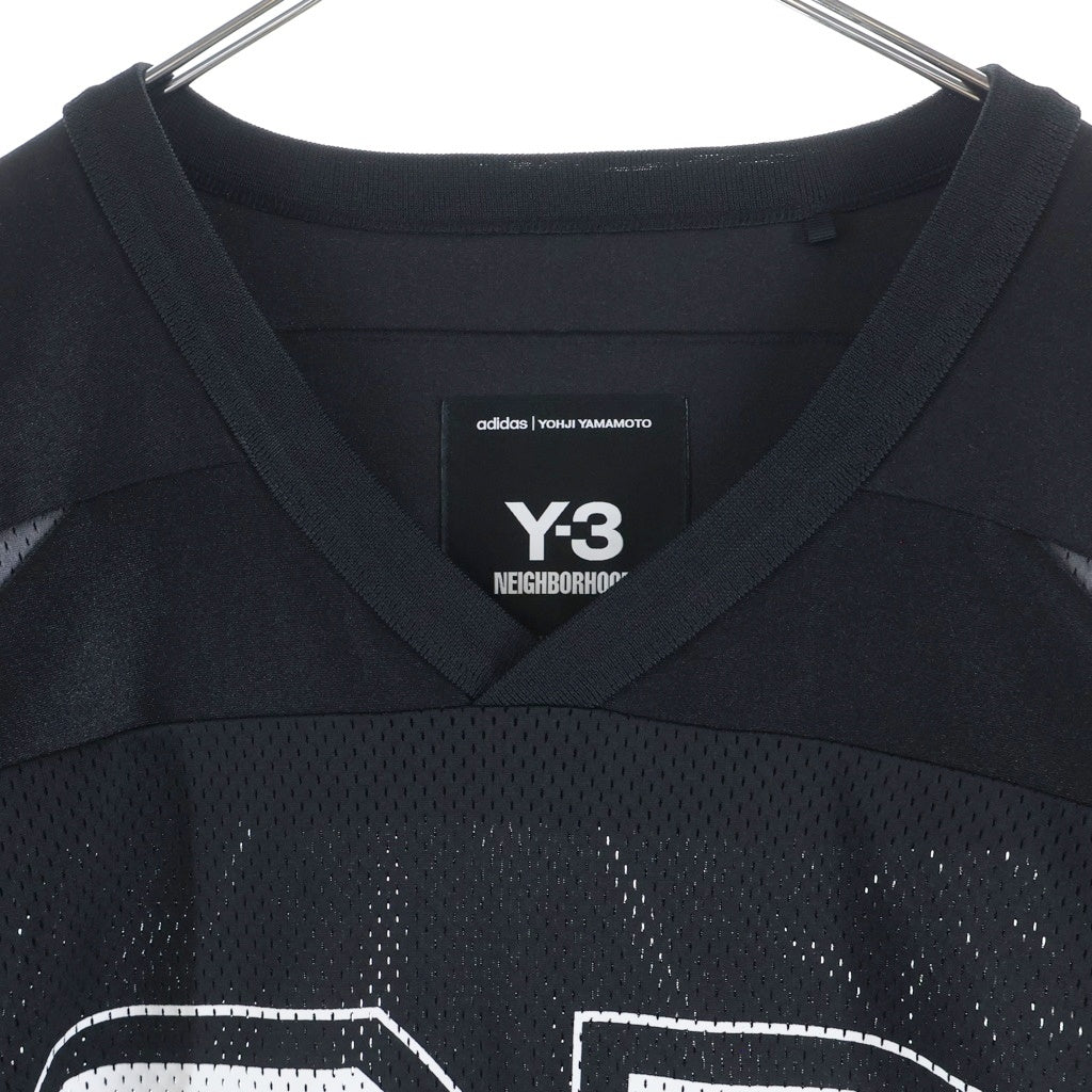 Y-3(ワイスリー) ×NEIGHBORHOOD ネイバーフッド NBHD FOOTBALL JERSEY フットボールジャージ メッシュ 半袖ゲームシャツ ブラック JW6997 2J0001