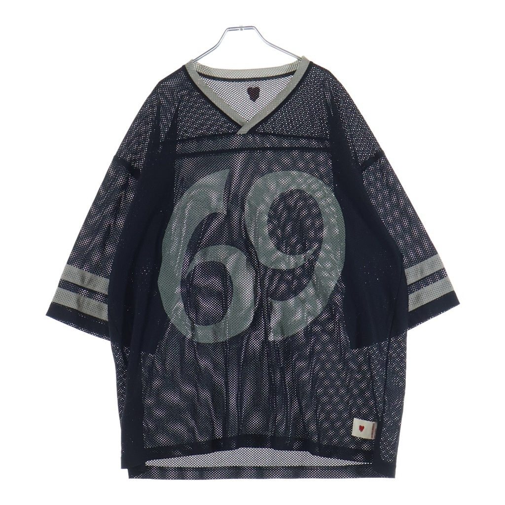 Emotionally Unavailable(エモーショナリー アンアヴェイラブル) EU FOOTBALL SS SHIRT フットボールショートスリーブシャツ メッシュ ゲームシャツ ブラック EU-MK8-0000-028