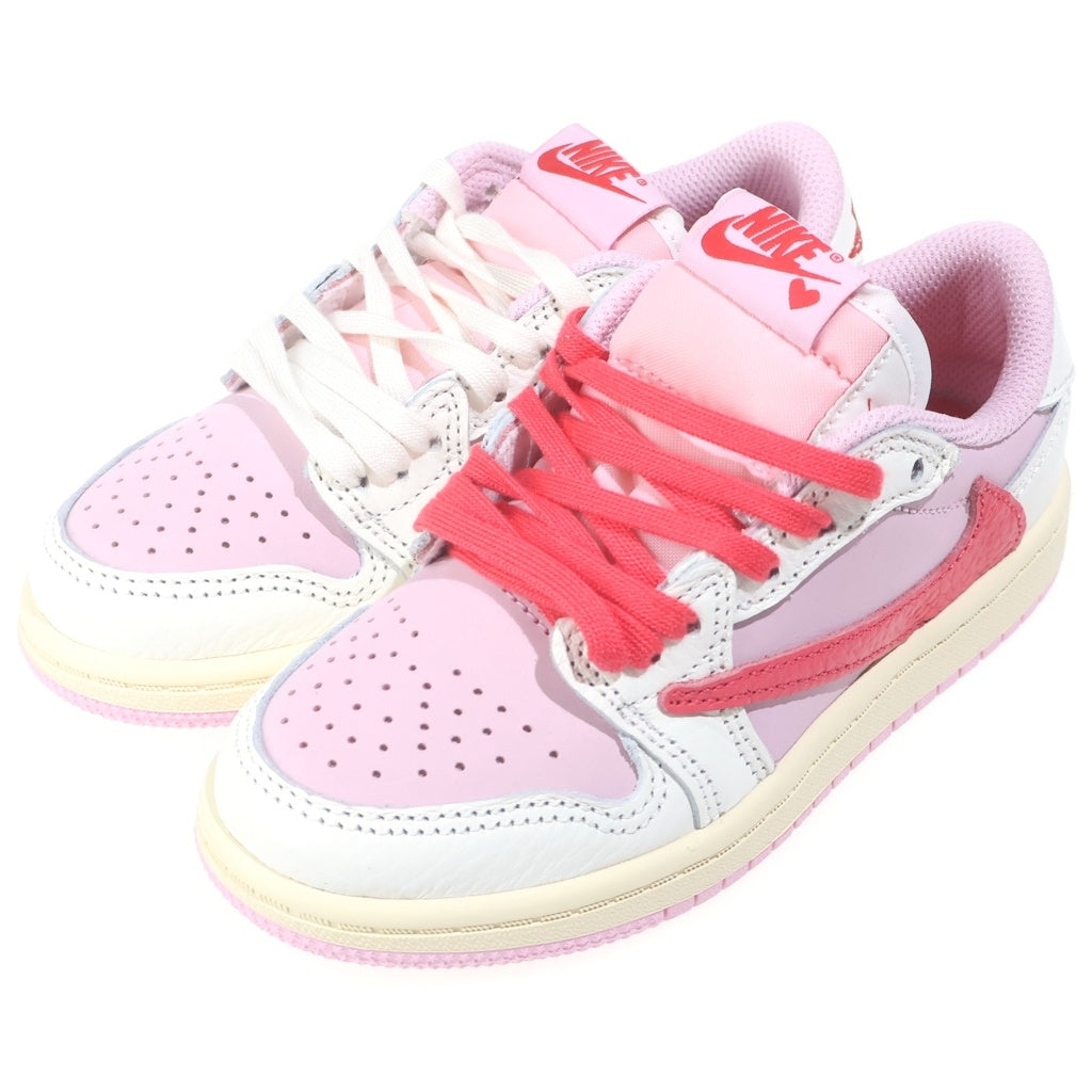 NIKE(ナイキ) ×TRAVIS SCOTT AIR JORDAN1 LOW PS トロピカルピンク ジュニア ローカットスニーカー キッズ IQ7605-101