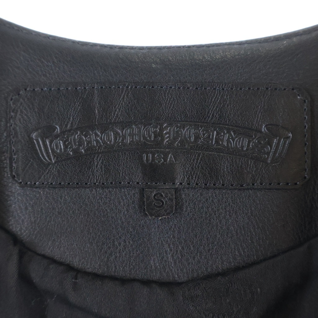 CHROME HEARTS(クロムハーツ) OLD 8B L LNG BCK フィリグリー装飾 8クロスボール クロスボールボタンレザーベスト ブラック