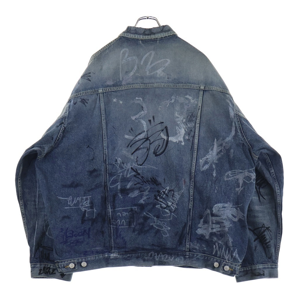 BALENCIAGA(バレンシアガ) 23AW GRAFFITI OVERSIZED JACKET IN LIGHT BLUE オーバーサイズド グラフティーデニムジャケット インディゴ 745048 TNW01