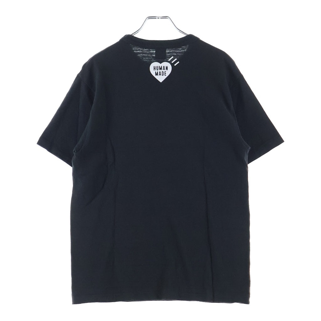 HUMAN MADE(ヒューマンメイド) タイガー フロントプリント クルーネック半袖Tシャツ ショートスリーブカットソー ブラック