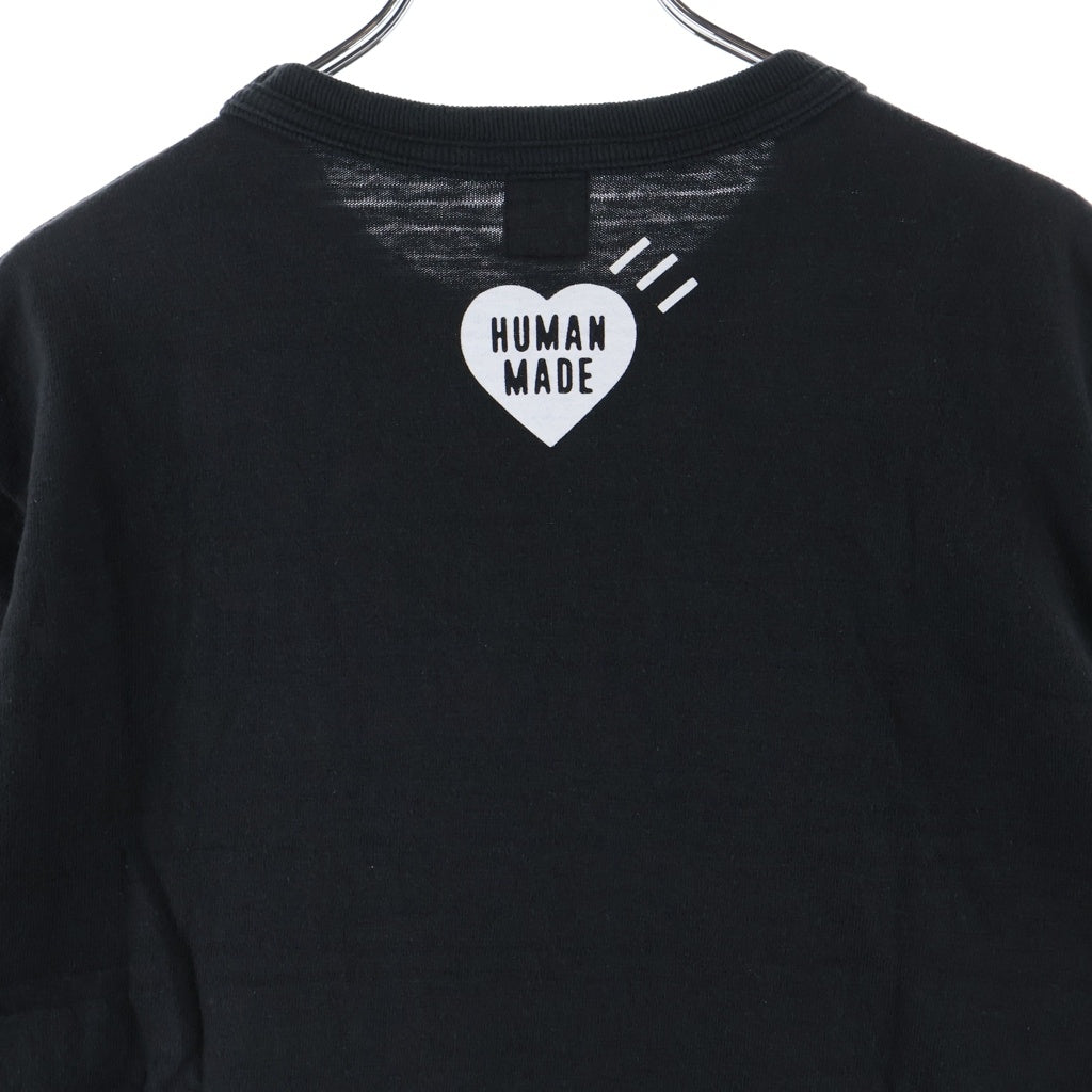 HUMAN MADE(ヒューマンメイド) タイガー フロントプリント クルーネック半袖Tシャツ ショートスリーブカットソー ブラック