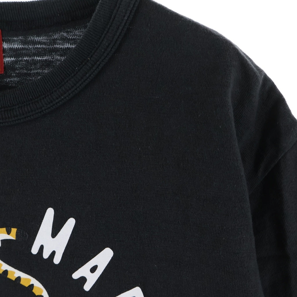 HUMAN MADE(ヒューマンメイド) タイガー フロントプリント クルーネック半袖Tシャツ ショートスリーブカットソー ブラック