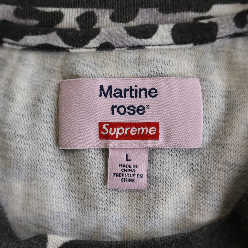 SUPREME(シュプリーム) 24AW ×MARTINE ROSE マーティンローズ S/S TOP ショートスリーブカットソー 総柄 クルーネック半袖Tシャツ ブラック/マルチカラー
