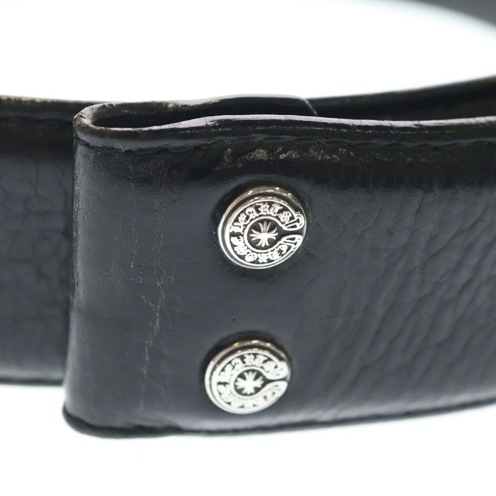 CHROME HEARTS(クロムハーツ) 1.5 STRAP 1.5インチ ホースシューリベッツ レザーベルトストラップ ブラック