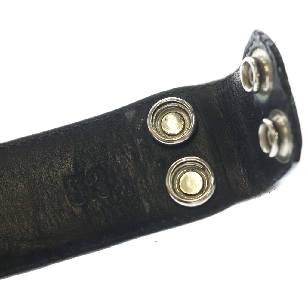 CHROME HEARTS(クロムハーツ) 1.5 STRAP 1.5インチ ホースシューリベッツ レザーベルトストラップ ブラック