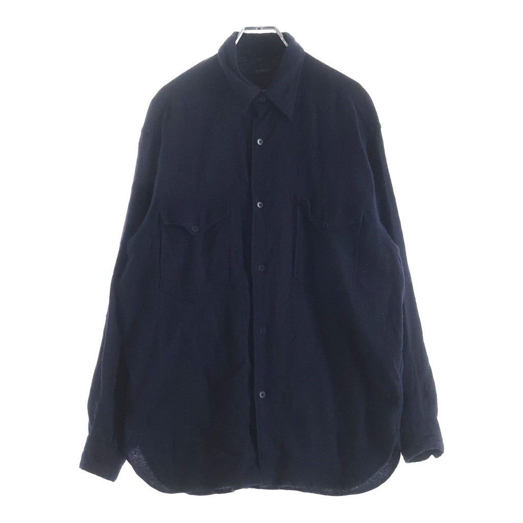 COMOLI(コモリ) 21AW カシミヤ 和紙 ワークシャツ ネイビー U03-02003