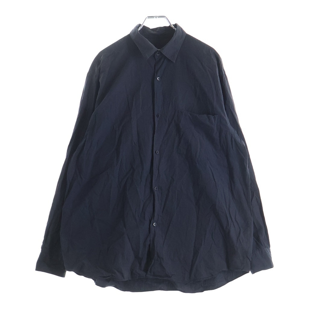 COMOLI(コモリ) 22AW コットン ロングスリーブ 長袖シャツ ブラック W03-02001