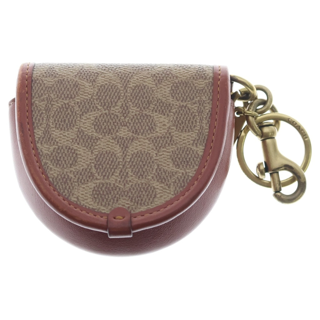COACH(コーチ) ミニ サドル バッグ チャーム シグネチャー キャンバス ブラウン C5438