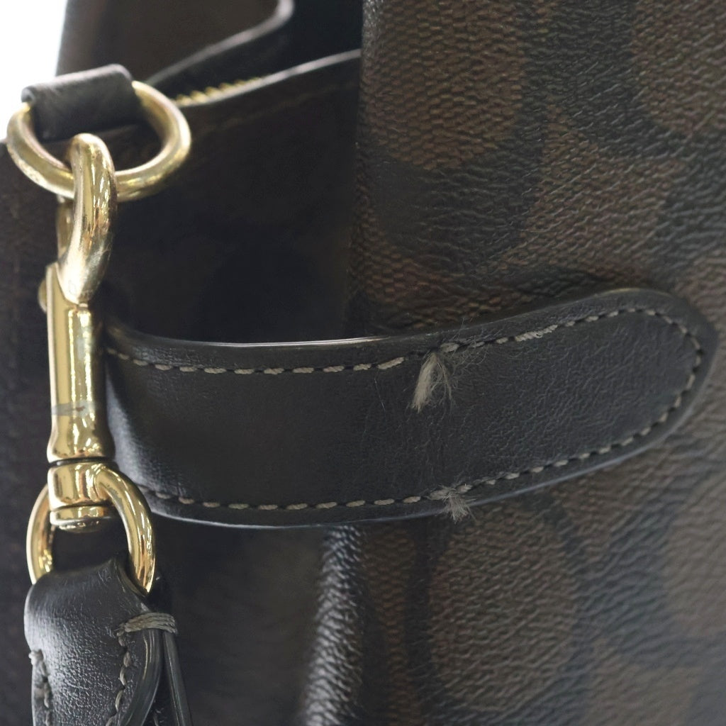COACH(コーチ) ハンナ ショルダー バッグ・シグネチャー キャンバス 2way ハンドバッグ ブラウン CH191 レディース