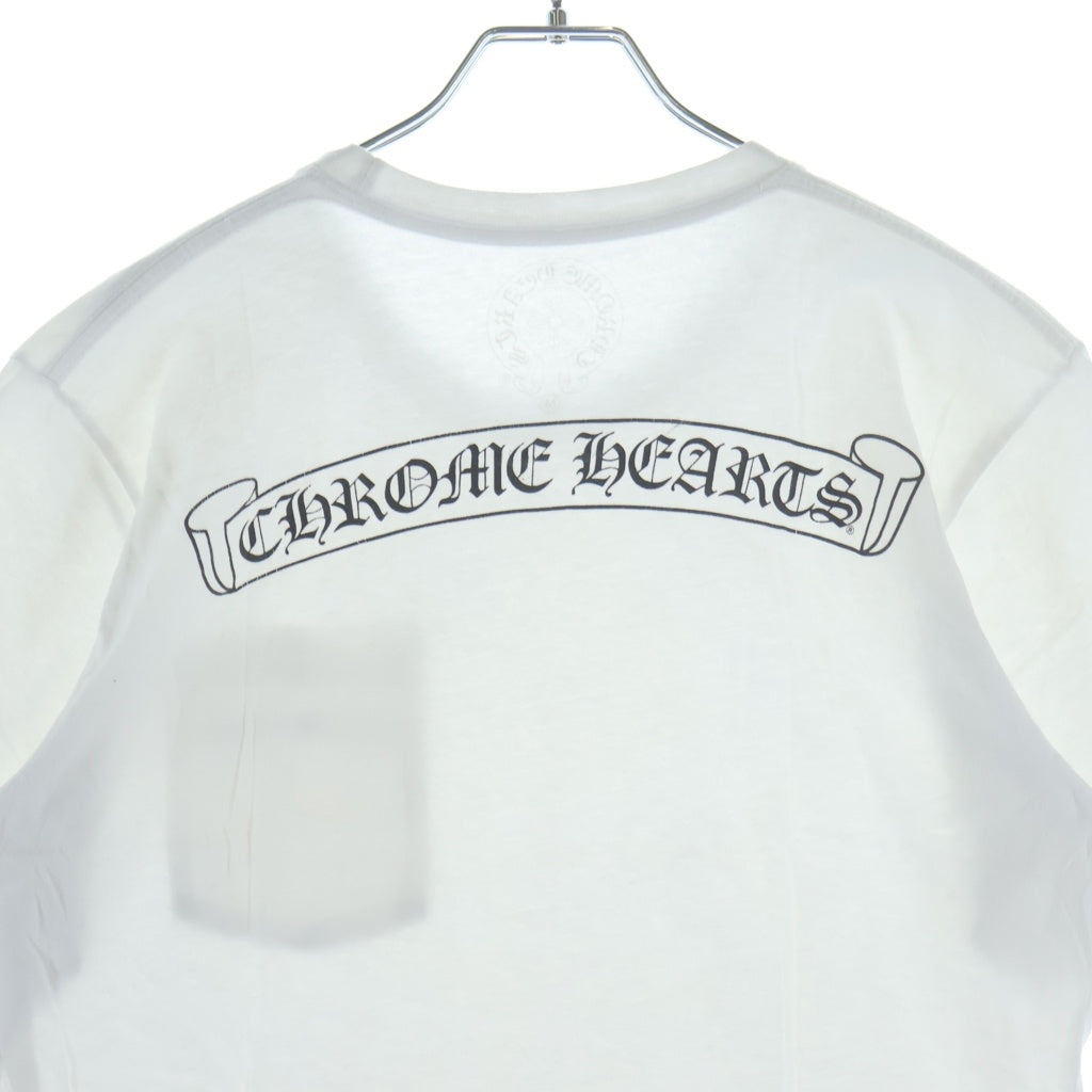 CHROME HEARTS(クロムハーツ) バックスクロールロゴプリント 半袖 クルーネック Tシャツ ホワイト