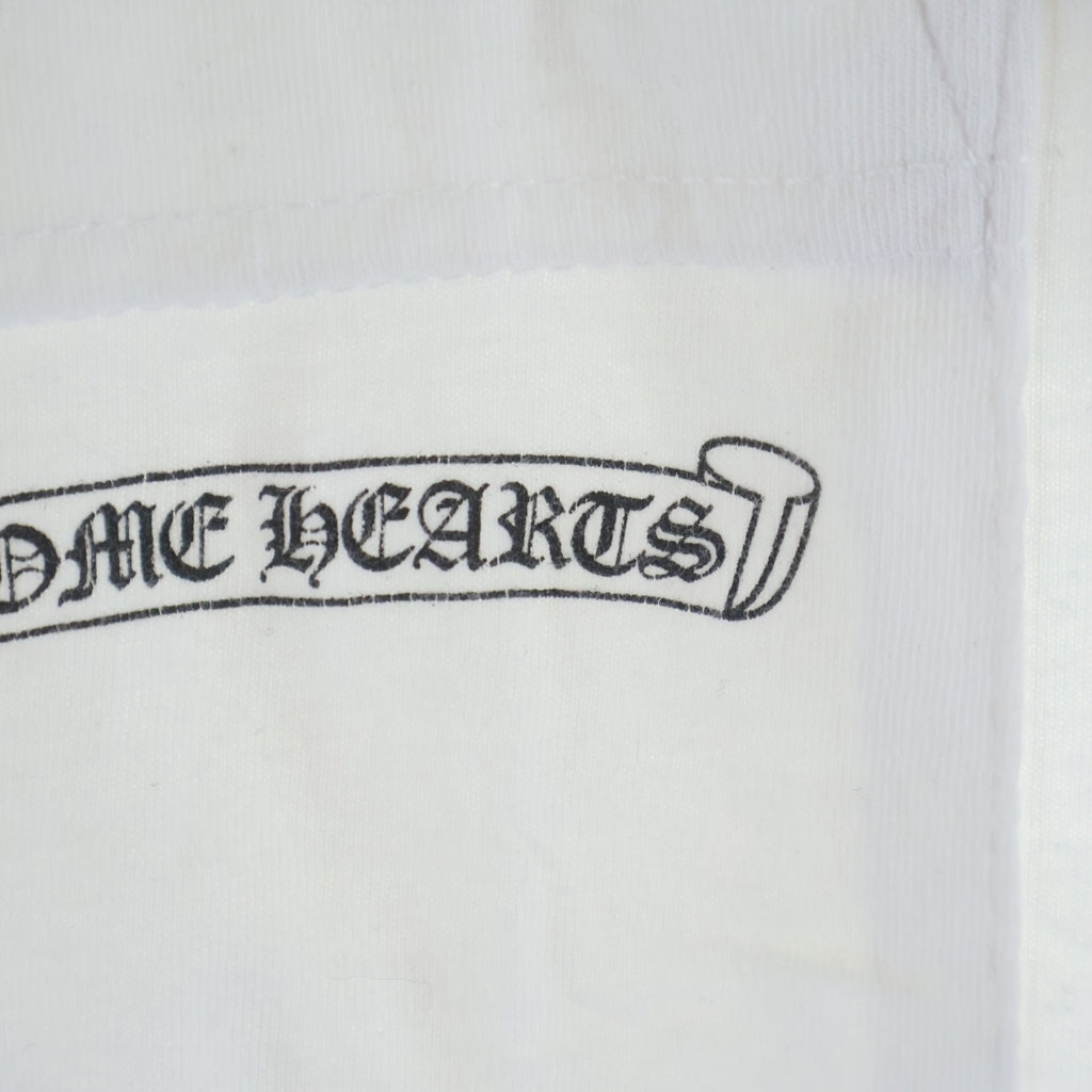CHROME HEARTS(クロムハーツ) バックスクロールロゴプリント 半袖 クルーネック Tシャツ ホワイト