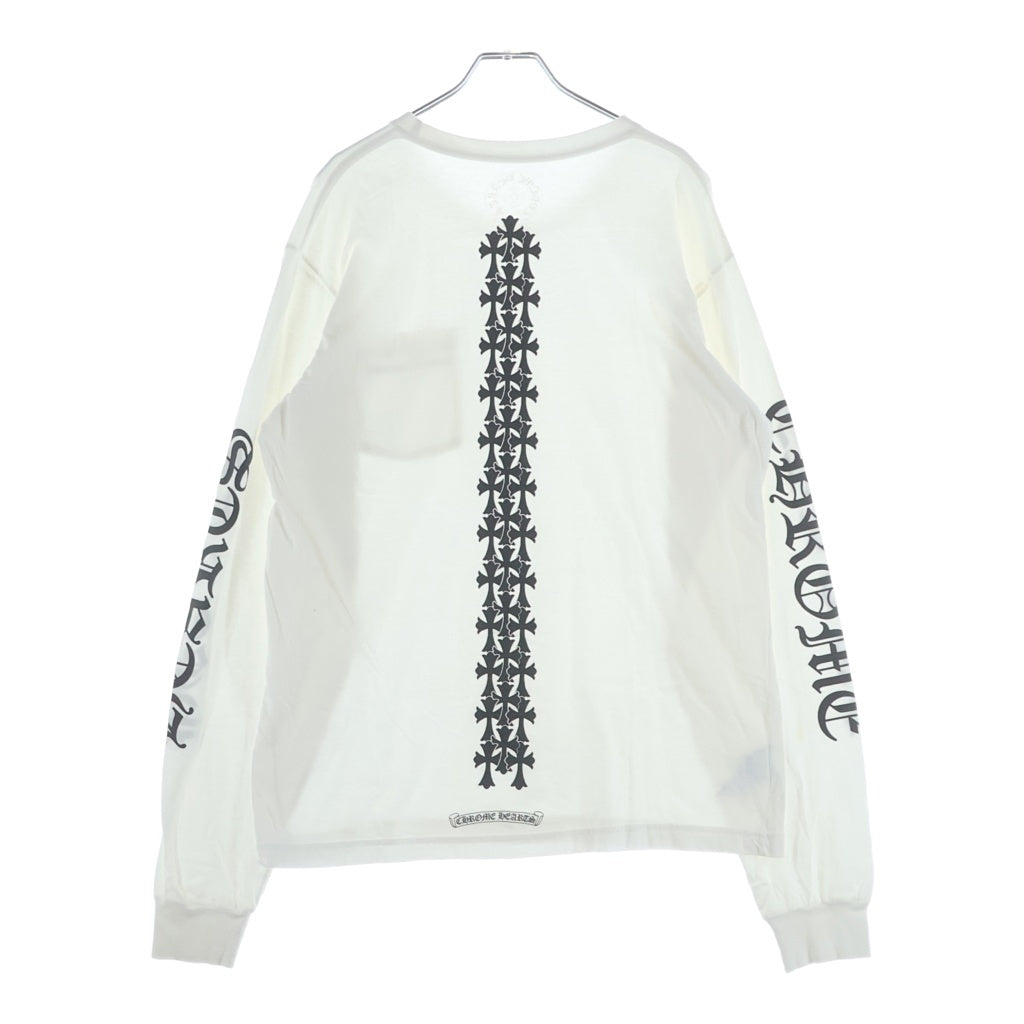 CHROME HEARTS(クロムハーツ) Cemetery Cross Tire Track L/S Tee セメタリークロスタイヤトラック 長袖 クルーネック カットソー ホワイト