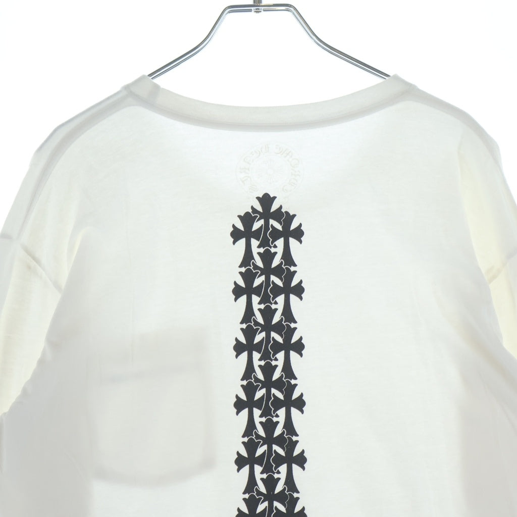 CHROME HEARTS(クロムハーツ) Cemetery Cross Tire Track L/S Tee セメタリークロスタイヤトラック 長袖 クルーネック カットソー ホワイト