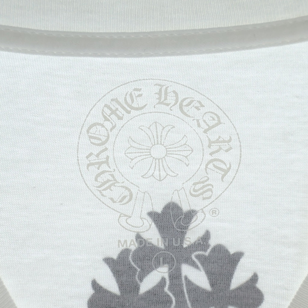 CHROME HEARTS(クロムハーツ) Cemetery Cross Tire Track L/S Tee セメタリークロスタイヤトラック 長袖 クルーネック カットソー ホワイト