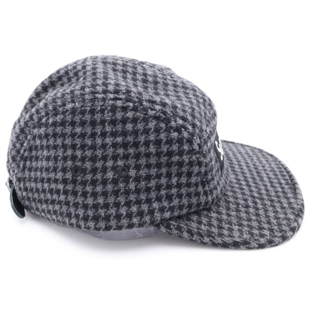 SUPREME(シュプリーム) 23AW Houndstooth Wool Camp Cap ハウンドトゥース ウール キャンプキャップ 千鳥格子 フロントボックスロゴ グレー