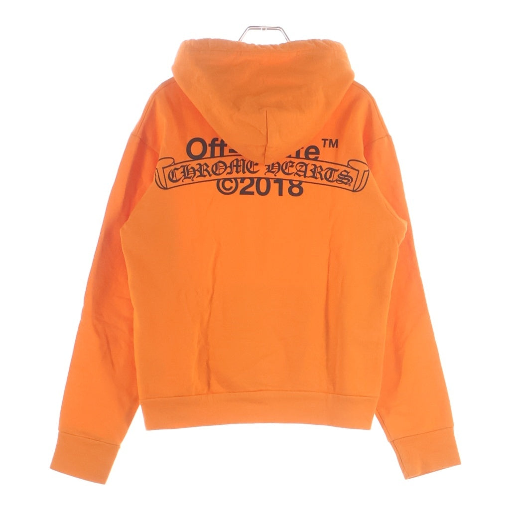 CHROME HEARTS(クロムハーツ) ×OFF WHITE HD PLVR V OFF WHITE オフホワイト ロゴプリント プルオーバーパーカー オレンジ