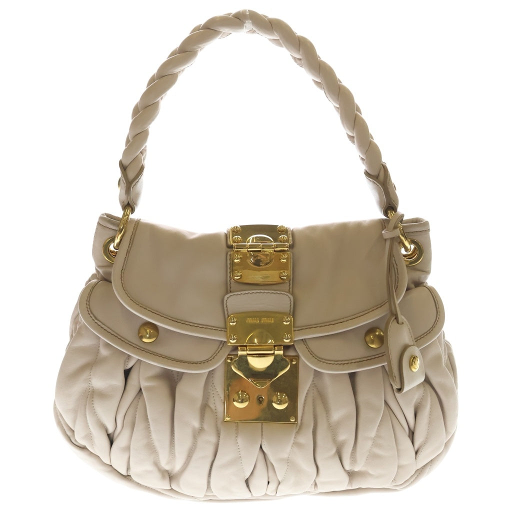 miumiu(ミュウミュウ) マテラッセ 2WAY ハンドバッグ ショルダーバッグ ベージュ レディース