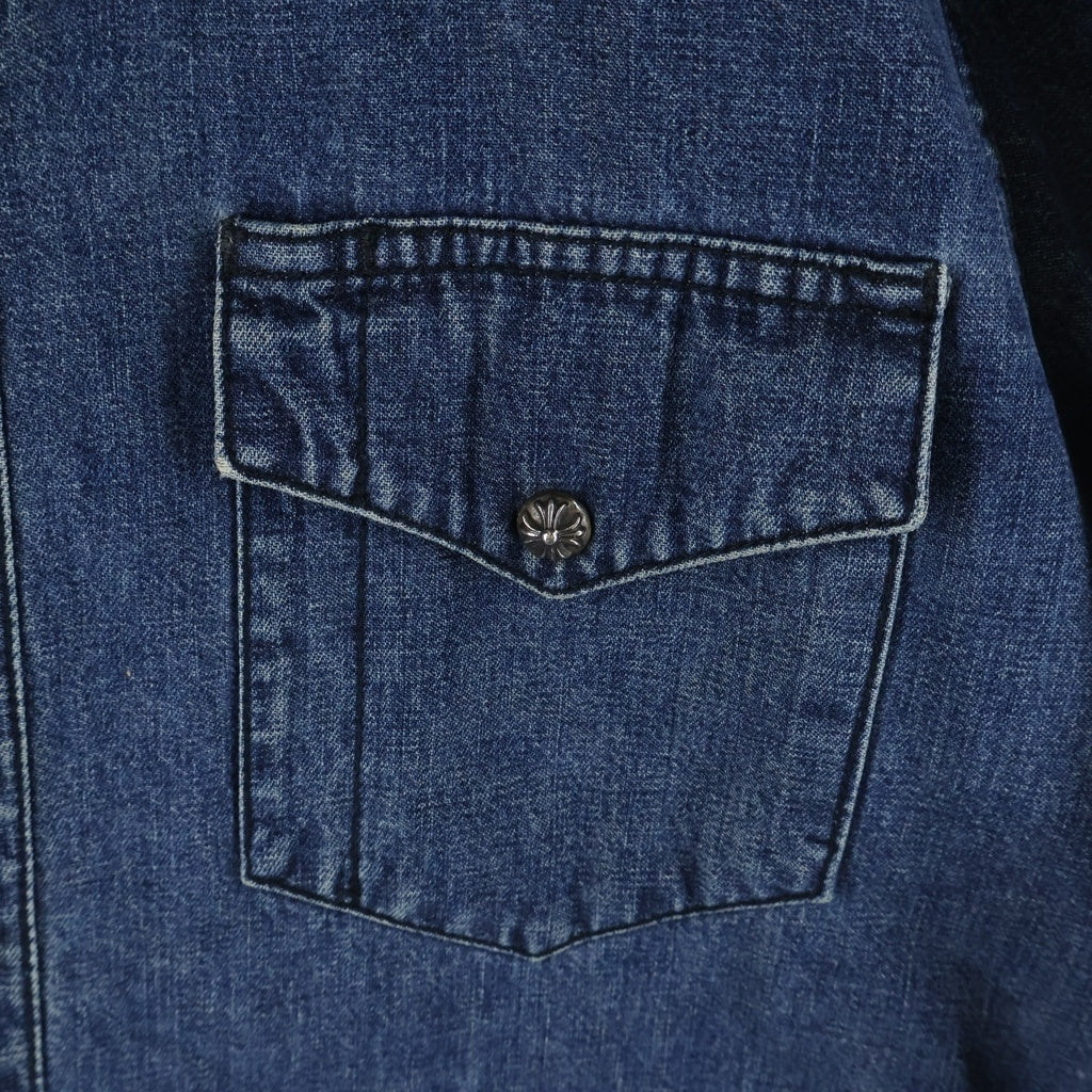 CHROME HEARTS(クロムハーツ) DENIM WESTERN JVPタグ 袖クロスパッチ デニム ウェスタンシャツ 長袖シャツ インディゴ