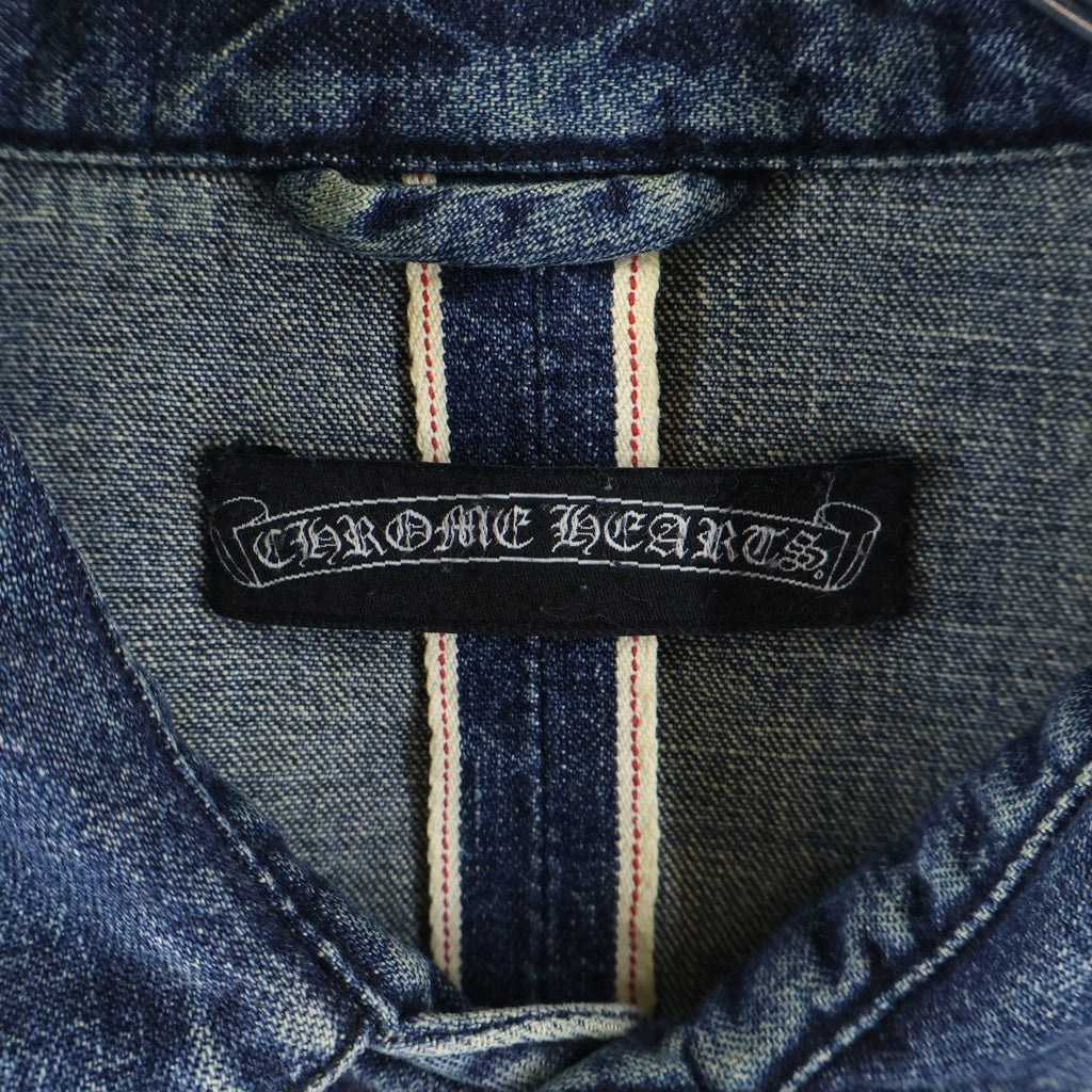 CHROME HEARTS(クロムハーツ) DENIM WESTERN JVPタグ 袖クロスパッチ デニム ウェスタンシャツ 長袖シャツ インディゴ