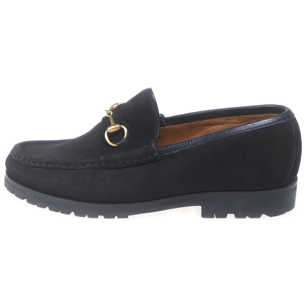 GUCCI(グッチ) ホースビット スエード ローファー ブラック レディース 101-6105