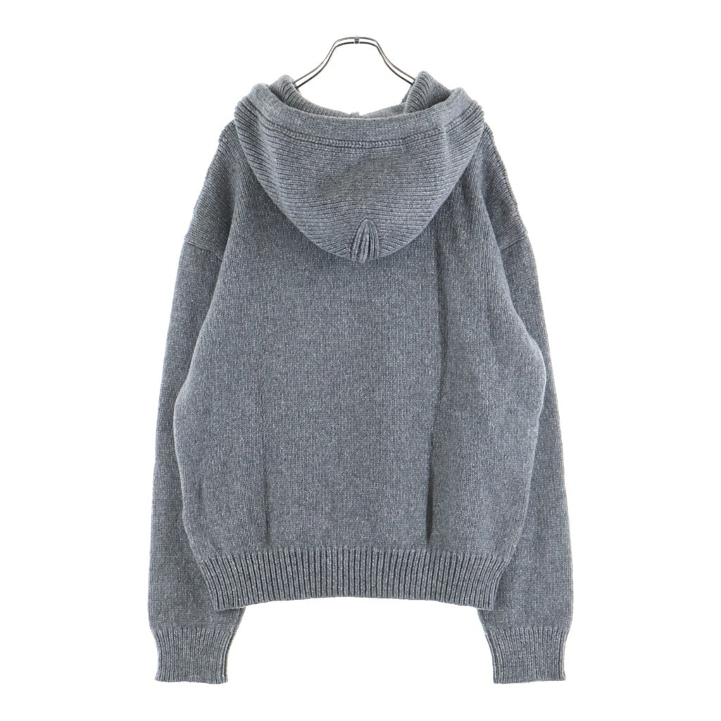 OFF-WHITE(オフホワイト) Arrow moon Chunky Knit Hoodie ニットパーカー プルオーバー グレー OMHU010F23KNI002